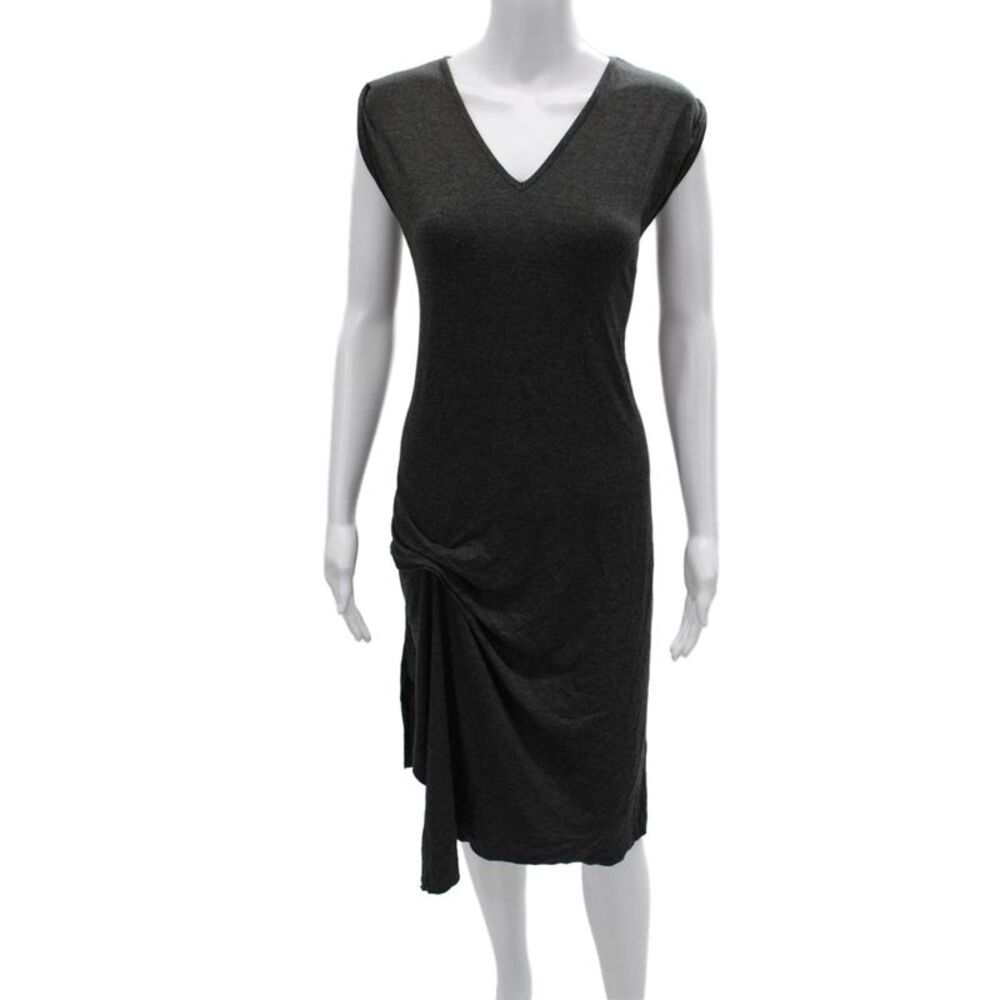 Saint Grace Womens T Shirt Dress Gray VNeck Rayon Short Sleeve Knee Size S